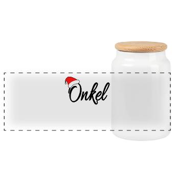Weihnachten Onkel - Panorama Keksdose mit Holzdeckel - Weiß - Vorne