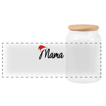 Weihnachten Mama - Panorama Keksdose mit Holzdeckel - Weiß - Vorne