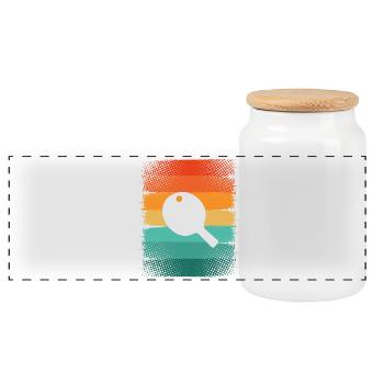 Pagaie - Boîte à biscuits avec couvercle en bois - blanc - Devant
