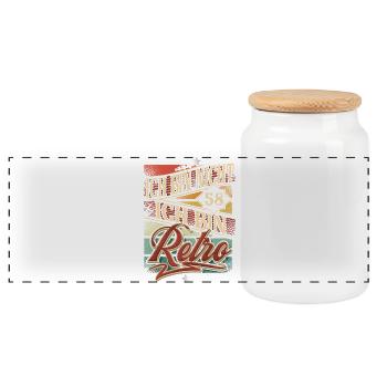 58. Geburtstag Retro Vintage - Panorama Keksdose mit Holzdeckel - Weiß - Vorne