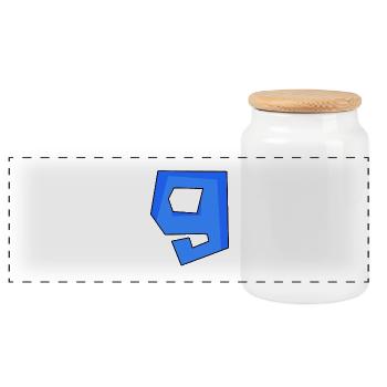 9 - Boîte à biscuits avec couvercle en bois - blanc - Devant