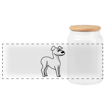 Whippet - Boîte à biscuits avec couvercle en bois - blanc - Devant