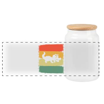 Aligator Crocodile - Boîte à biscuits avec couvercle en bois - blanc - Devant