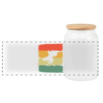Dragon Dragon - Panoramic Cookie Jar with Wooden Lid - white - Front