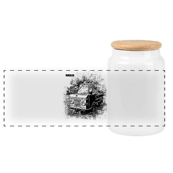 Multivoiture M22 - Boîte à biscuits avec couvercle en bois - blanc - Devant