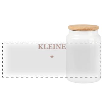 Kleine Schwester - Panorama Keksdose mit Holzdeckel - Weiß - Vorne