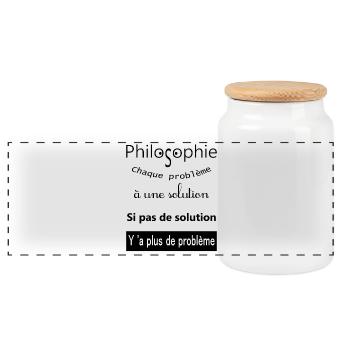 My philosophie - Boîte à biscuits avec couvercle en bois - blanc - Devant
