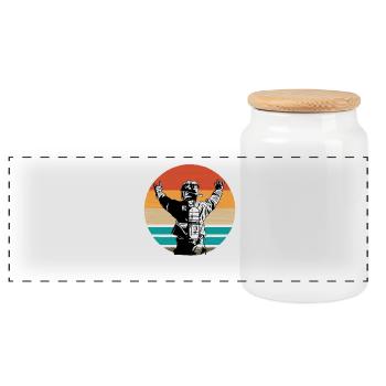 Duo Rétro Sunset - Boîte à biscuits avec couvercle en bois - blanc - Devant