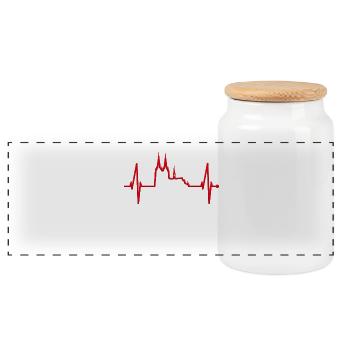 Cologne Skyline Heartbeat Rouge Blanc Kölsch Cologne - Boîte à biscuits avec couvercle en bois - blanc - Devant