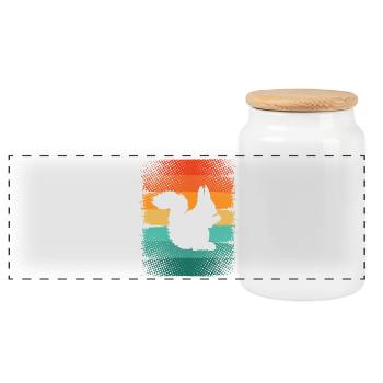 Écureuil - Boîte à biscuits avec couvercle en bois - blanc - Devant