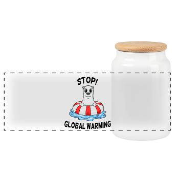 Changement climatique Protection du climat - Boîte à biscuits avec couvercle en bois - blanc - Devant