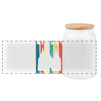 Lübeck Holstentor Retro Vintage Luebeck Geschenk - Panorama Keksdose mit Holzdeckel - Weiß - Vorne