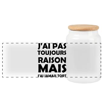 Toujours Raison - Boîte à biscuits avec couvercle en bois - blanc - Devant