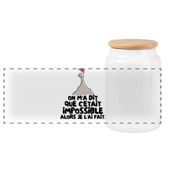 C'était Impossible Alors je l'ai Fait - Boîte à biscuits avec couvercle en bois - blanc - Devant