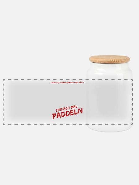 paddeln und surfen - Panorama Keksdose mit Holzdeckel - Weiß