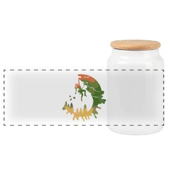 Aquarelle Woodland Cadeau pour femmes - Boîte à biscuits avec couvercle en bois - blanc - Devant