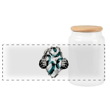 Om sous la chemise - Boîte à biscuits avec couvercle en bois - blanc - Devant