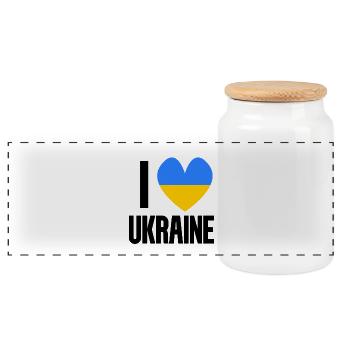 Ukraine - Boîte à biscuits avec couvercle en bois - blanc - Devant