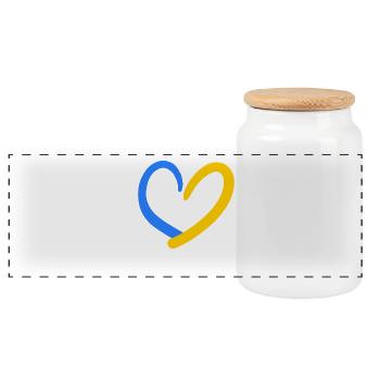 Ukraine Cœur - Boîte à biscuits avec couvercle en bois - blanc - Devant
