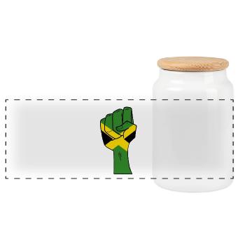 Jamaïque - Boîte à biscuits avec couvercle en bois - blanc - Devant
