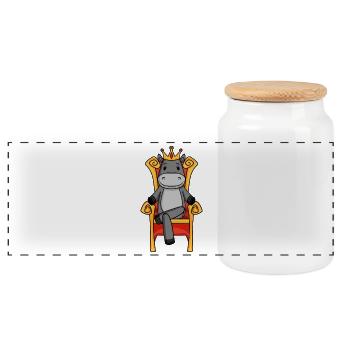 King Donkey - Souverain de la Reine du Trône - Boîte à biscuits avec couvercle en bois - blanc - Devant