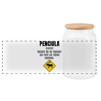 Mot étranger Intraduisible : Penciula (corse) - Boîte à biscuits avec couvercle en bois - blanc - Devant