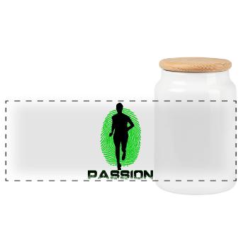 Runner - Panorama Keksdose mit Holzdeckel - Weiß - Vorne