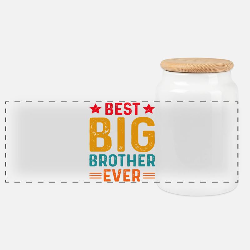Bester Big Brother aller Zeiten - Panorama Keksdose mit Holzdeckel - Weiß