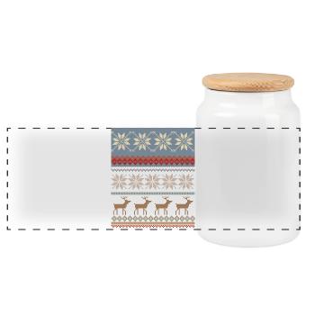 Magie de Noël givrée avec des rennes - Boîte à biscuits avec couvercle en bois - blanc - Devant