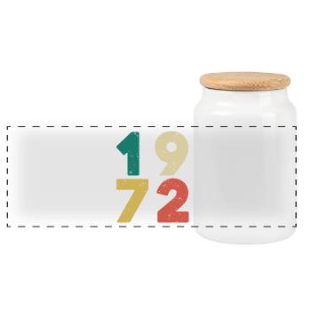 Jahrgang 1972 Rétro Vintage - Boîte à biscuits avec couvercle en bois - blanc - Devant