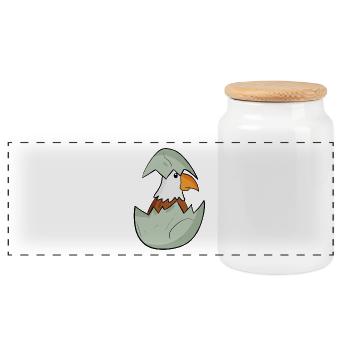 Bébé Aigle - Boîte à biscuits avec couvercle en bois - blanc - Devant