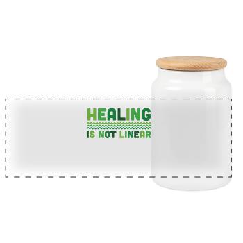 La guérison en santé mentale n’est pas linéaire - Boîte à biscuits avec couvercle en bois - blanc - Devant