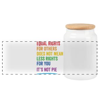 LGBT - Equal Rights For Others - Panoramic Cookie Jar with Wooden Lid - white - Front
