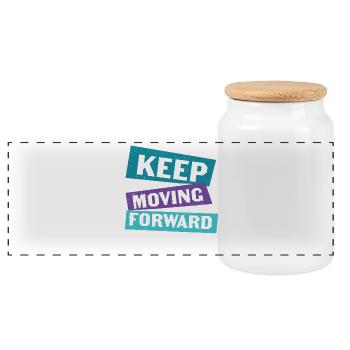 Keep Moving Forward Psychische Gesundheit - Panorama Keksdose mit Holzdeckel - Weiß - Vorne