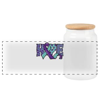 Hope Suicide Prevention Awareness - Panoramic Cookie Jar with Wooden Lid - white - Front