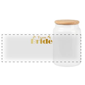 Équipe Bride - Boîte à biscuits avec couvercle en bois - blanc - Devant