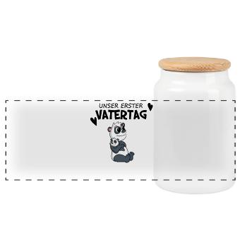 Vatertag - erster Vatertag Geschenk - Panorama Keksdose mit Holzdeckel - Weiß - Vorne