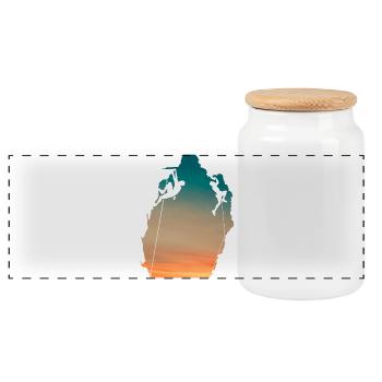 Climber - Panoramic Cookie Jar with Wooden Lid - white - Front
