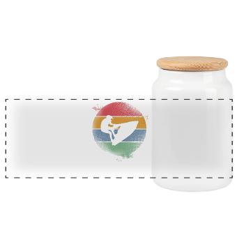 Jet ski - Panoramic Cookie Jar with Wooden Lid - white - Front