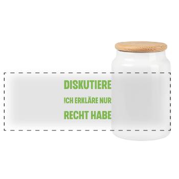 Ich Diskutiere Nicht Ich Erkläre Nur Warum Ich - Panorama Keksdose mit Holzdeckel - Weiß - Vorne