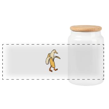 Gans lustige Bilder Gans mein Humor Gans Banane - Panorama Keksdose mit Holzdeckel - Weiß - Vorne