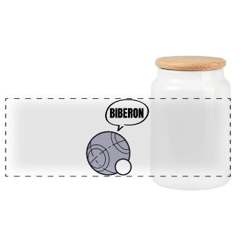 pétanque, fan de pétanque, bouliste - Boîte à biscuits avec couvercle en bois - blanc - Devant