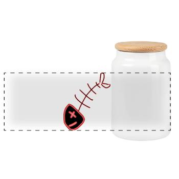 Fish Shirt Fish Motif,Fishing Clothing Gift - Panoramic Cookie Jar with Wooden Lid - white - Front