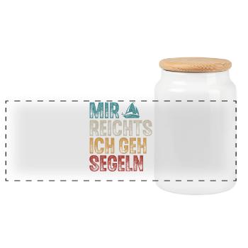 Segeln Segler Segelboot Retro Vintage - Panorama Keksdose mit Holzdeckel - Weiß - Vorne