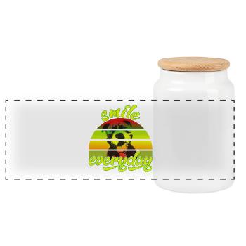 American Bully sourit tous les jours couleurs de l’arc-en-ciel - Boîte à biscuits avec couvercle en bois - blanc - Devant