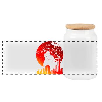 BLUTRAUCH | ROTE VOLLMOND-GESCHENKE - Panorama Keksdose mit Holzdeckel - Weiß - Vorne