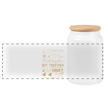 Family Reunion We may not have it all - Panoramic Cookie Jar with Wooden Lid - white - Front