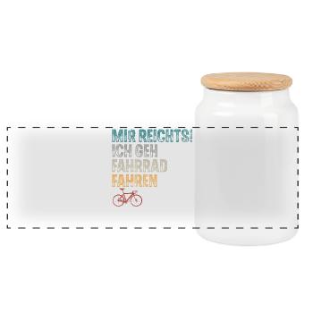 Fahrrad - Panorama Keksdose mit Holzdeckel - Weiß - Vorne