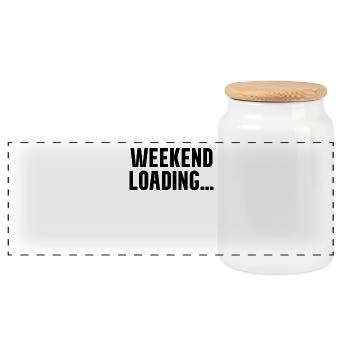 Weekend loading - Panorama Keksdose mit Holzdeckel - Weiß - Vorne
