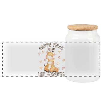 Dieses Mädchen Liebt Giraffen - Panorama Keksdose mit Holzdeckel - Weiß - Vorne